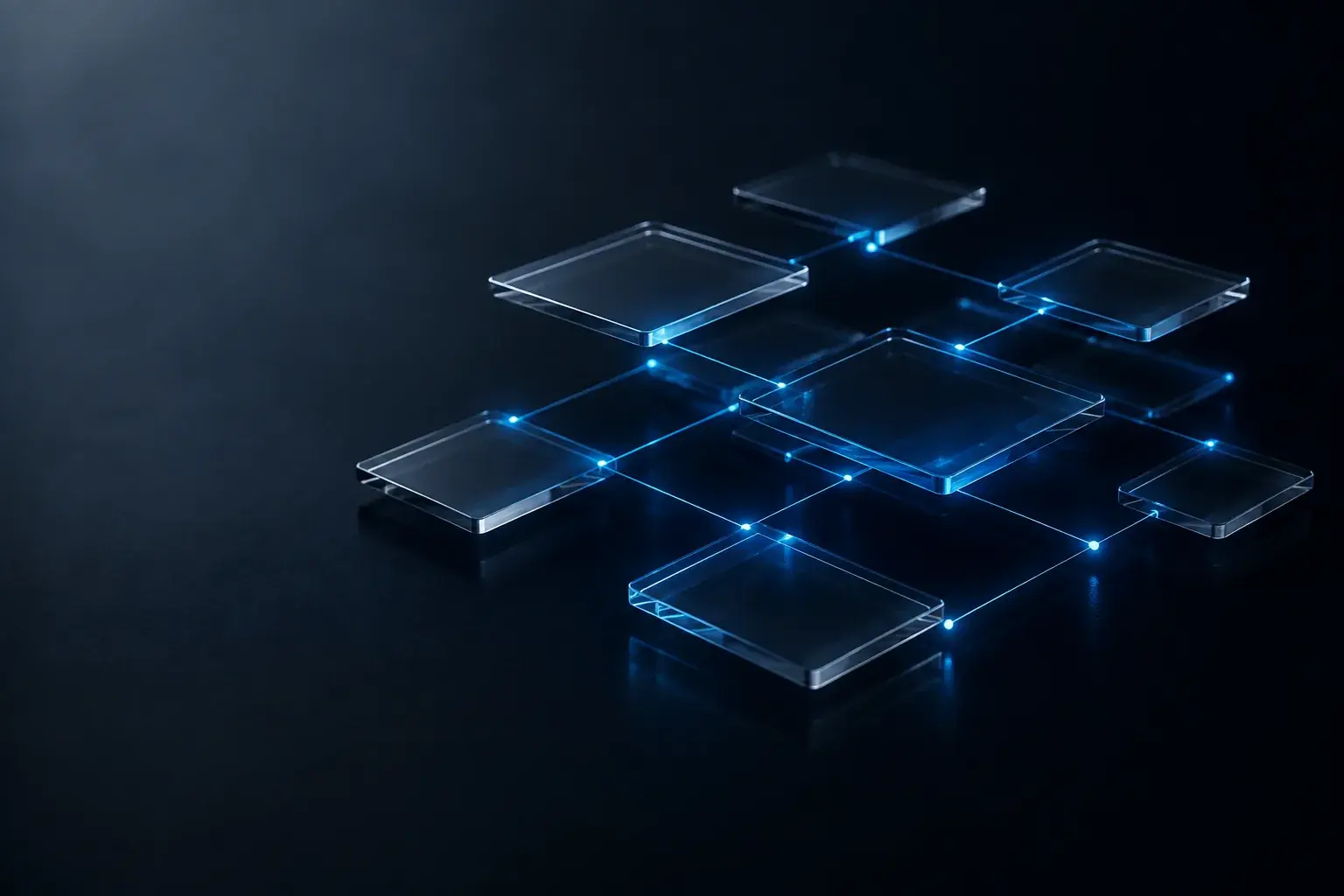 Software and automation: a dark analytics dashboard with workflow nodes and integration diagrams.